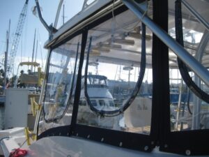 boat canvas with plastic windows